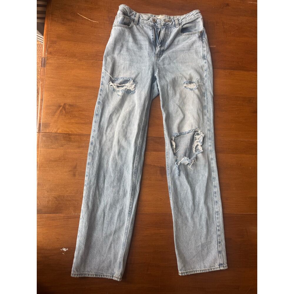 PacSun 90’s Boyfriend Jeans Size 26 Light Wash Distressed Ripped Straight Leg